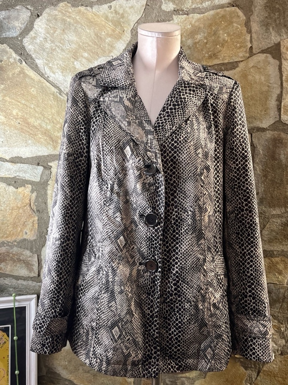 Esprit Snake Print Jacket Size Medium